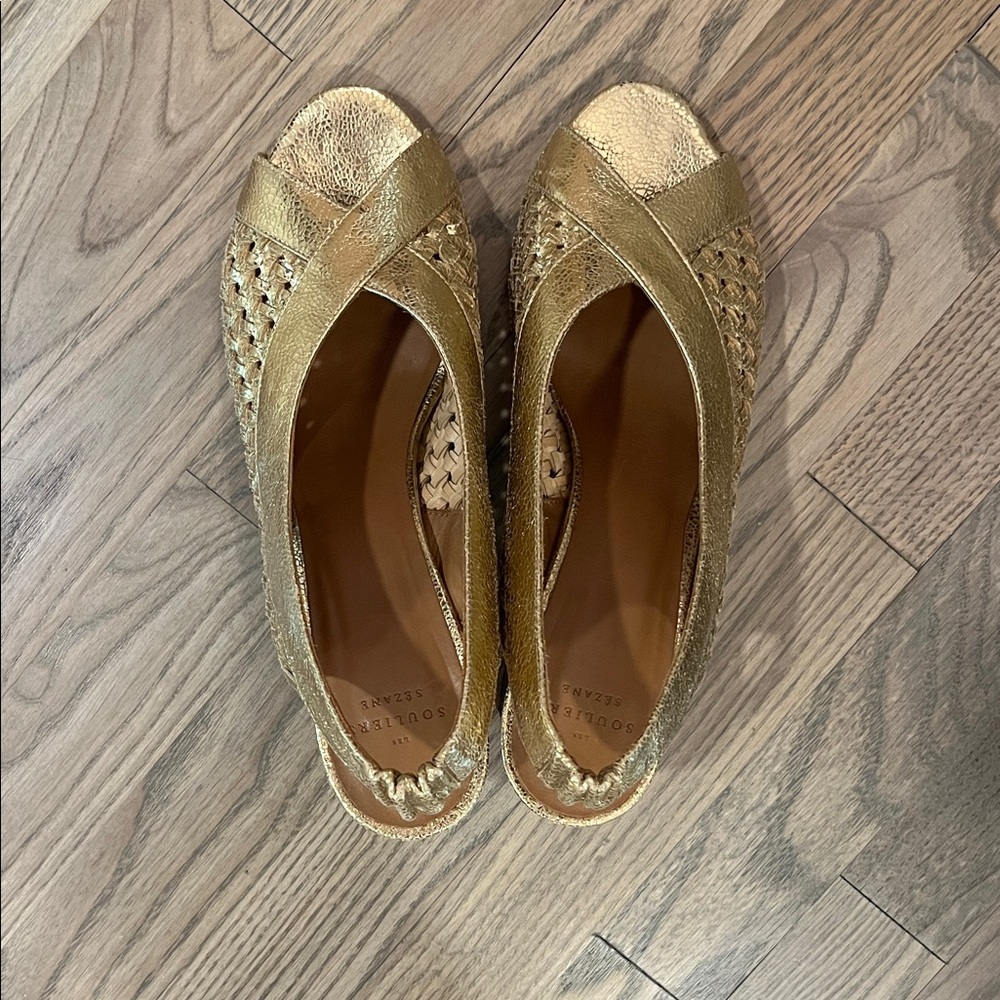 Gold Women's Woven heels - Souliers by Sezane